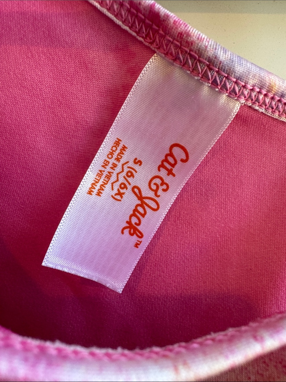 Cat & Jack One-Shoulder Pink Watercolor Leotard - Picture 2 of 3